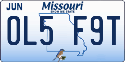 MO license plate OL5F9T