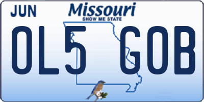 MO license plate OL5G0B