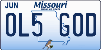 MO license plate OL5G0D