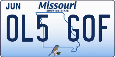 MO license plate OL5G0F