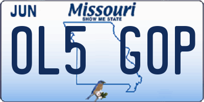 MO license plate OL5G0P