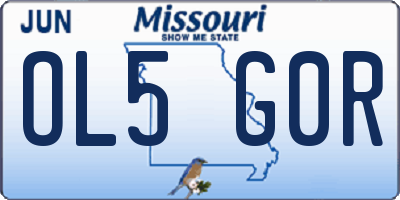 MO license plate OL5G0R