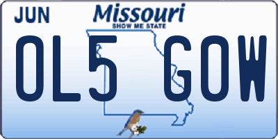 MO license plate OL5G0W