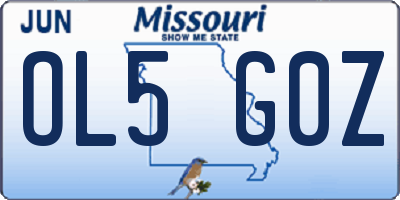MO license plate OL5G0Z