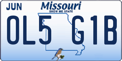 MO license plate OL5G1B