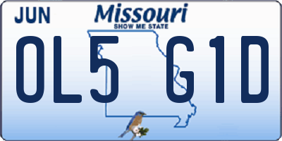 MO license plate OL5G1D