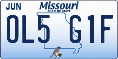 MO license plate OL5G1F