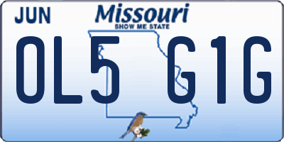 MO license plate OL5G1G