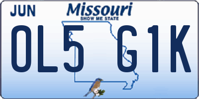 MO license plate OL5G1K