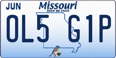 MO license plate OL5G1P