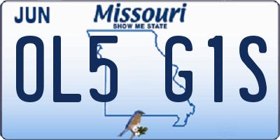 MO license plate OL5G1S