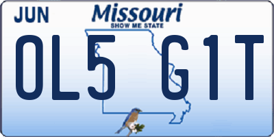 MO license plate OL5G1T