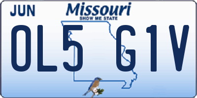 MO license plate OL5G1V