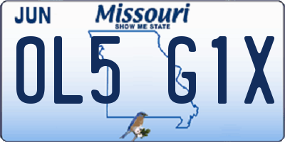 MO license plate OL5G1X