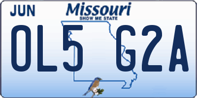 MO license plate OL5G2A