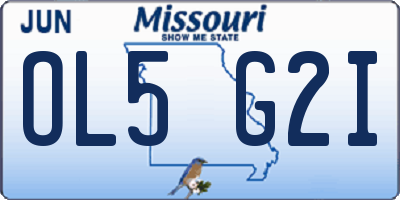 MO license plate OL5G2I