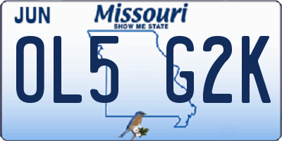 MO license plate OL5G2K