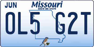MO license plate OL5G2T