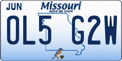 MO license plate OL5G2W
