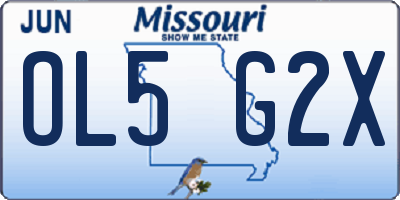 MO license plate OL5G2X