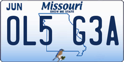 MO license plate OL5G3A