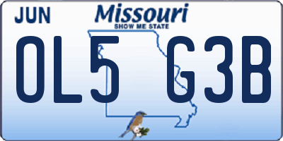 MO license plate OL5G3B