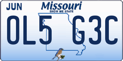 MO license plate OL5G3C