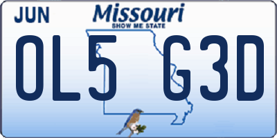MO license plate OL5G3D