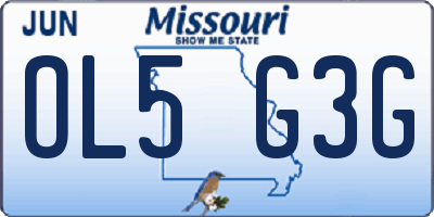 MO license plate OL5G3G