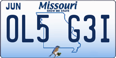 MO license plate OL5G3I