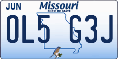 MO license plate OL5G3J