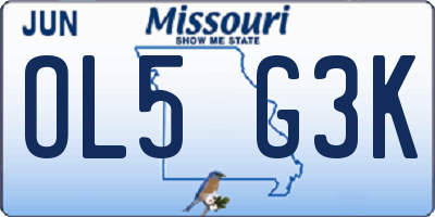 MO license plate OL5G3K