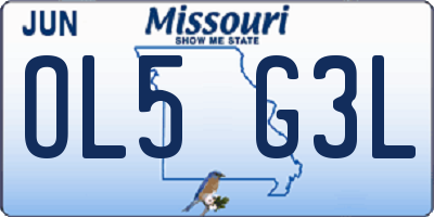 MO license plate OL5G3L