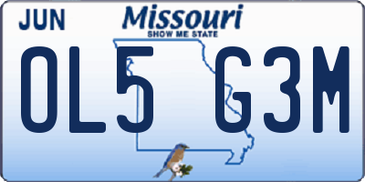 MO license plate OL5G3M