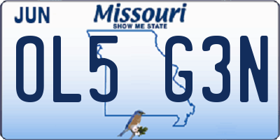 MO license plate OL5G3N