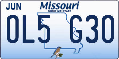 MO license plate OL5G3O