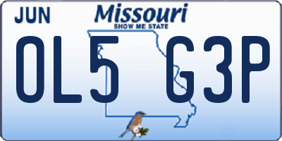 MO license plate OL5G3P
