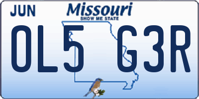 MO license plate OL5G3R