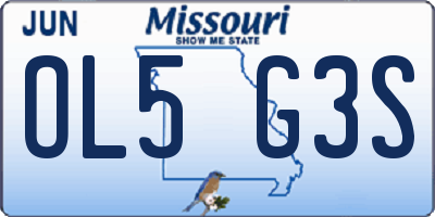 MO license plate OL5G3S