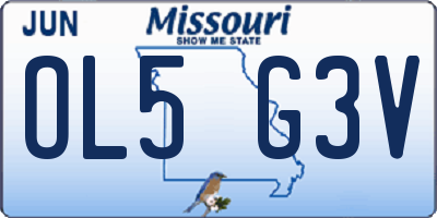 MO license plate OL5G3V