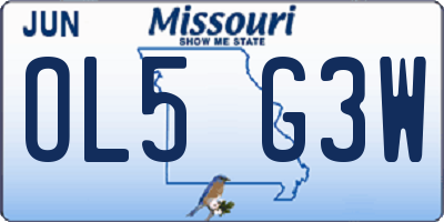MO license plate OL5G3W