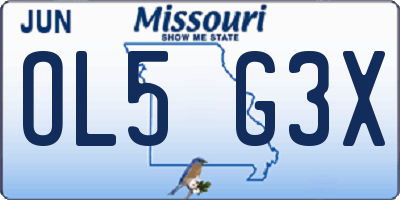 MO license plate OL5G3X