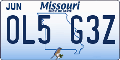 MO license plate OL5G3Z