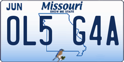 MO license plate OL5G4A