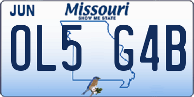 MO license plate OL5G4B