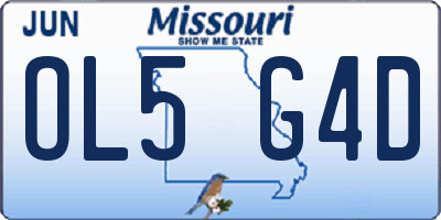 MO license plate OL5G4D