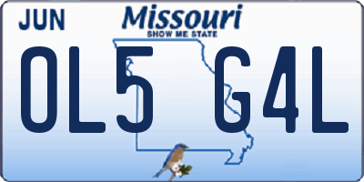MO license plate OL5G4L
