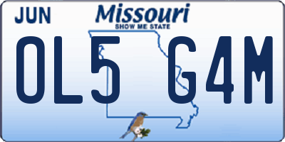 MO license plate OL5G4M