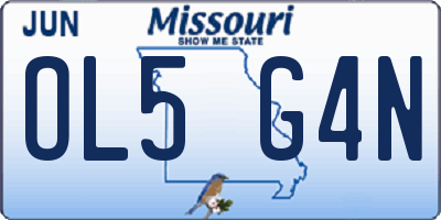 MO license plate OL5G4N