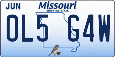 MO license plate OL5G4W